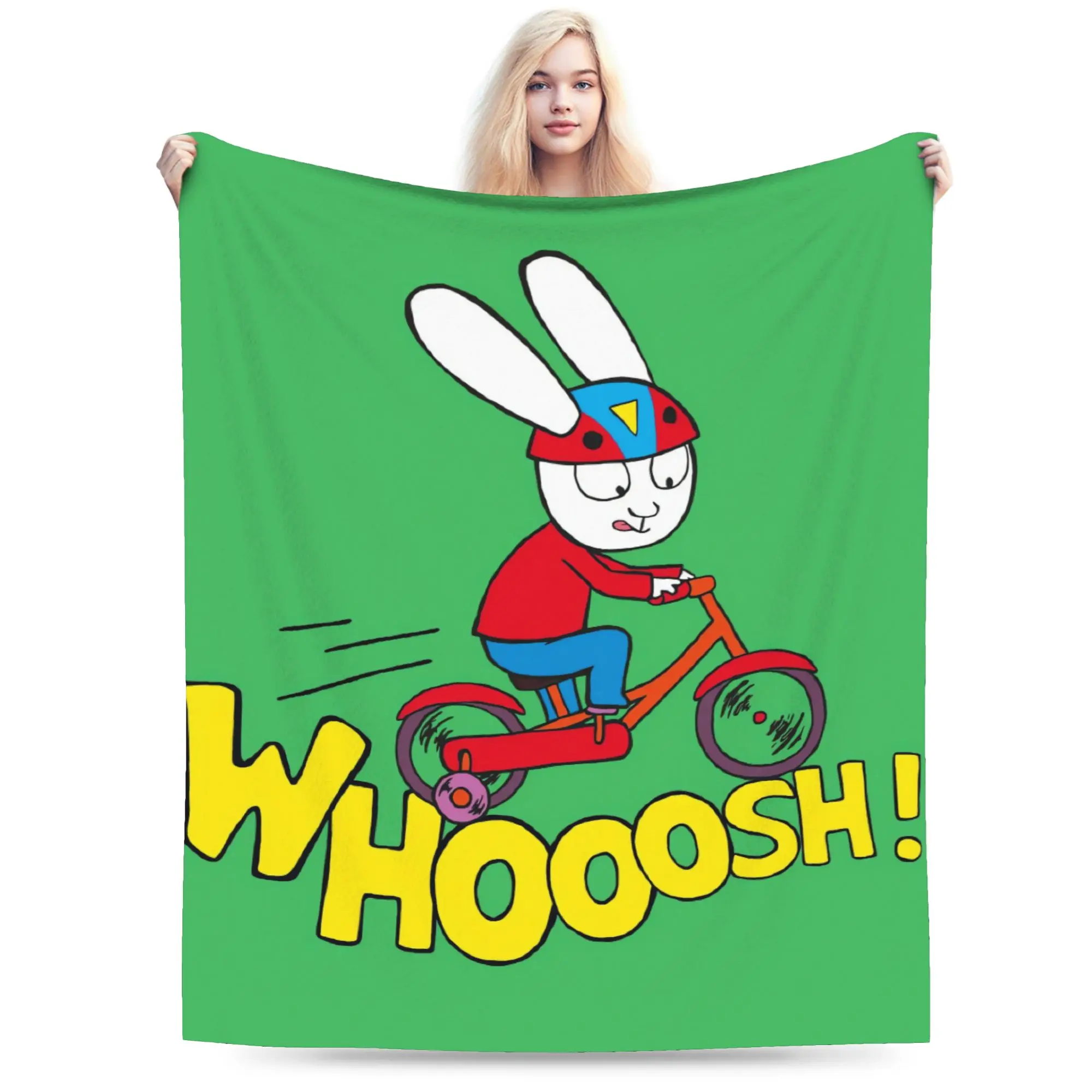 Simons Super Rabbit Flannel Blanket Winter  Super Soft Throw Blanket for Girls Boys Couch Chair Street Trend Bedspread Sofa Bed