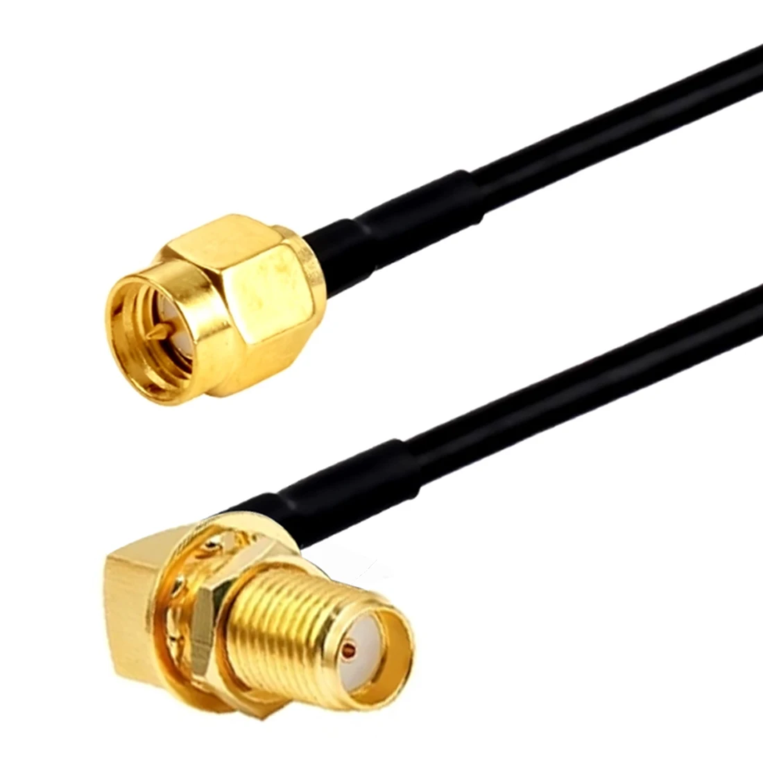 SMA ذكر التوصيل التبديل SMA أنثى جاك الجوز الزاوية اليمنى RF ضفيرة موصل RG174 كابل 20 سنتيمتر 8 بوصة جديد #2