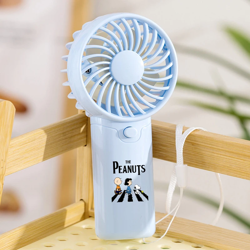 Snoopy summer Portable Hand-held Fan Cartoon Pattern Creative Pocket Small Fan Lightweight Adjustable Cute Handheld Mini Fan