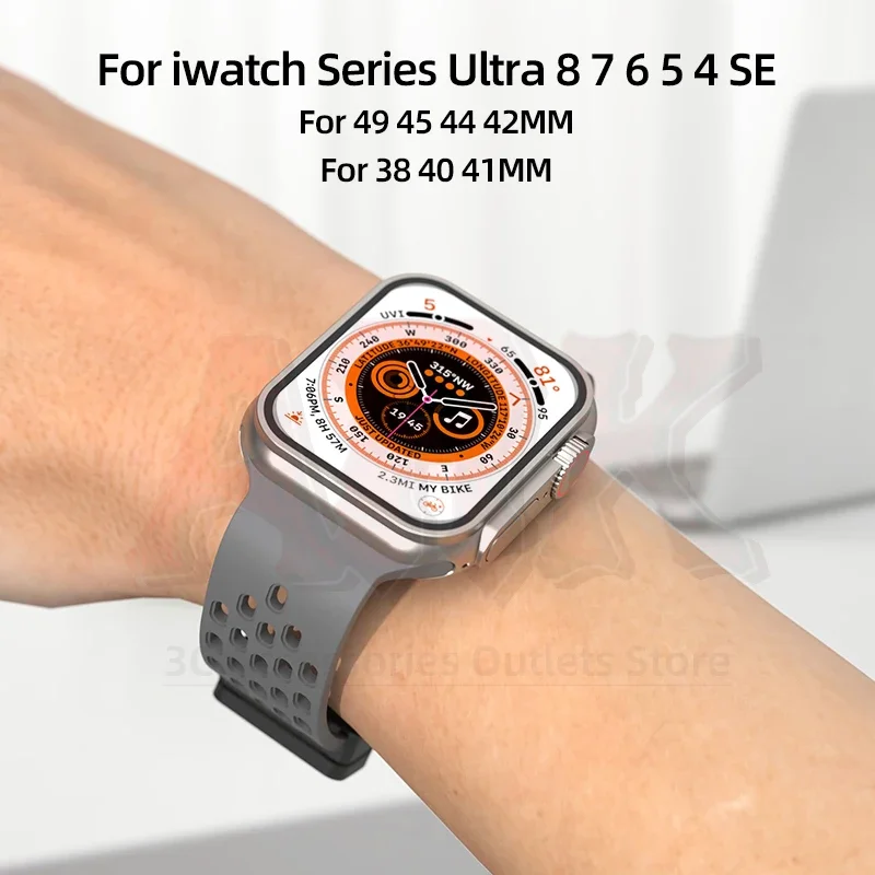حزام مغناطيسي من السيليكون لساعة iwatch HK8 HK9 Pro Max 44 45 42 38 49 مللي متر مغناطيسي HK8 Pro Max H12 Ultra DT8 Plus ZD8 S9 SE Band #2