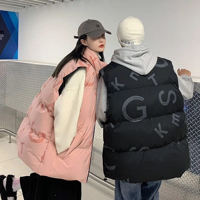 

Men's down Vest Winter Warm Thiened Svel Coat Cotton Clothes Floral Pattern Zipper Closure Cleanfit Sle Casual Wear