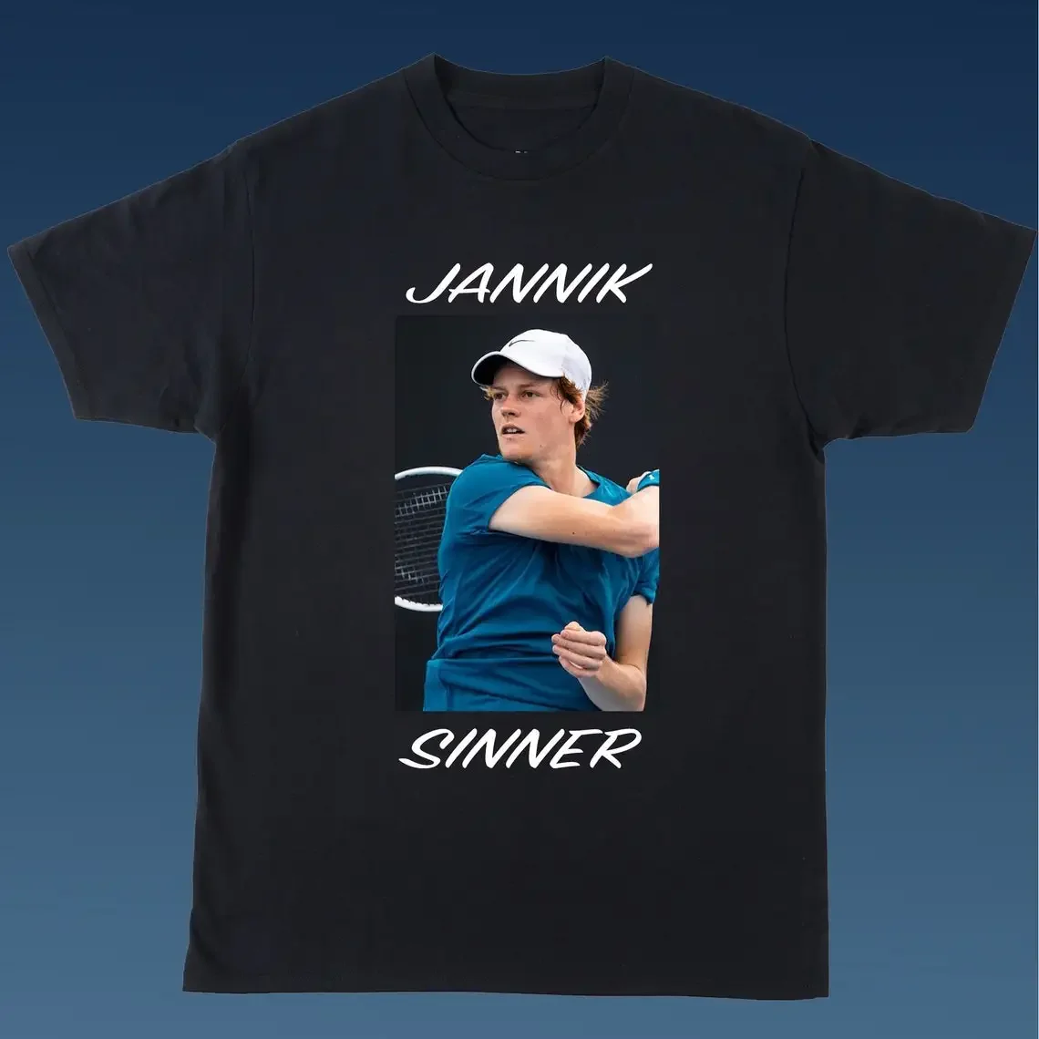 JANNIK SINNER TENNIS Cottonrulz Oversize White T-shirt  Unisex High Quality Printed 100% Cotton Oversized Crewneck T-shirt