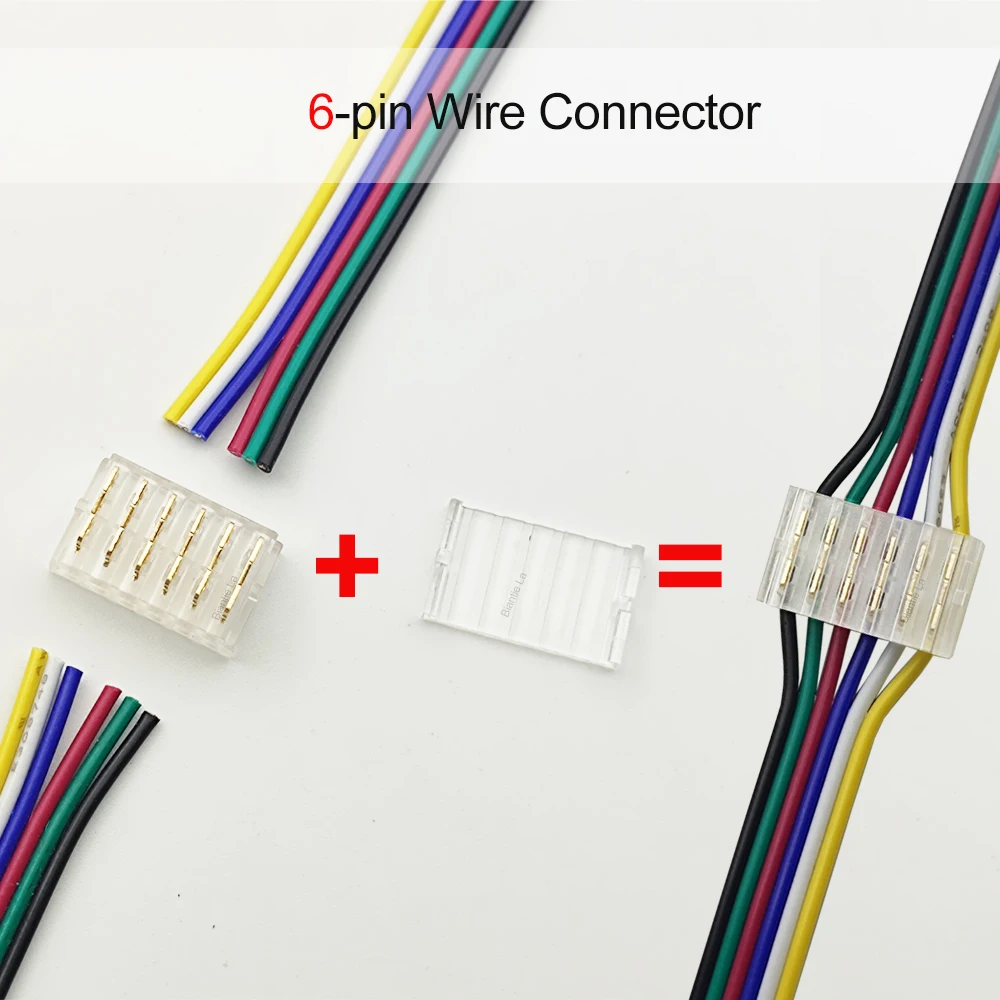 Wire Connectors Quick Connect Terminal Block - 6-Pin Electrical Splice Crimp Set, Wire to Wire Junction Terminals Kit