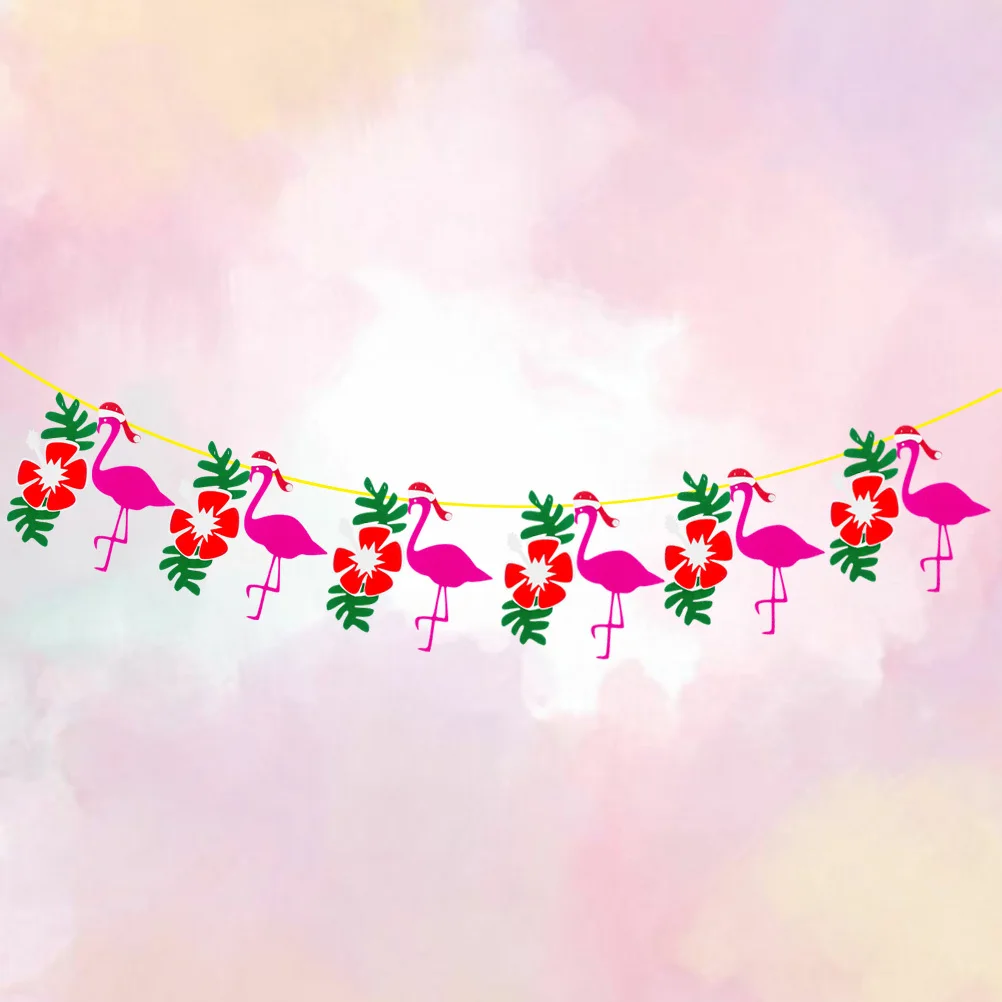 

Flamingo Christmas Banner Garland Chic Hanging Decoration Party Supplies Indoor Outdoor Party Decor Christmas Banner
