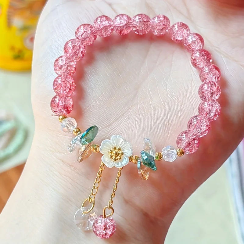 Vedawas 3pcs/set Bohemian Handmade Colorful Beaded Flower Bracelet Vintage Set,Elegant Holiday Daily Resin Women Accessories