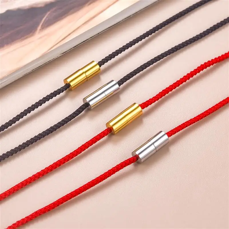 2mm Black/Brown Necklace Rope Stainless Steel Buckle With Clasp Cord Chain Line String For DIY Pendant Jewelry Making Supplies