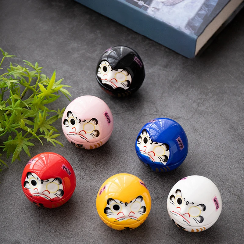 Ceramic Daruma Statue Daruma Tumbler Crafts Japanese Style Lucky Fortune Ornament Landscape Home Decor Accessories Gifts