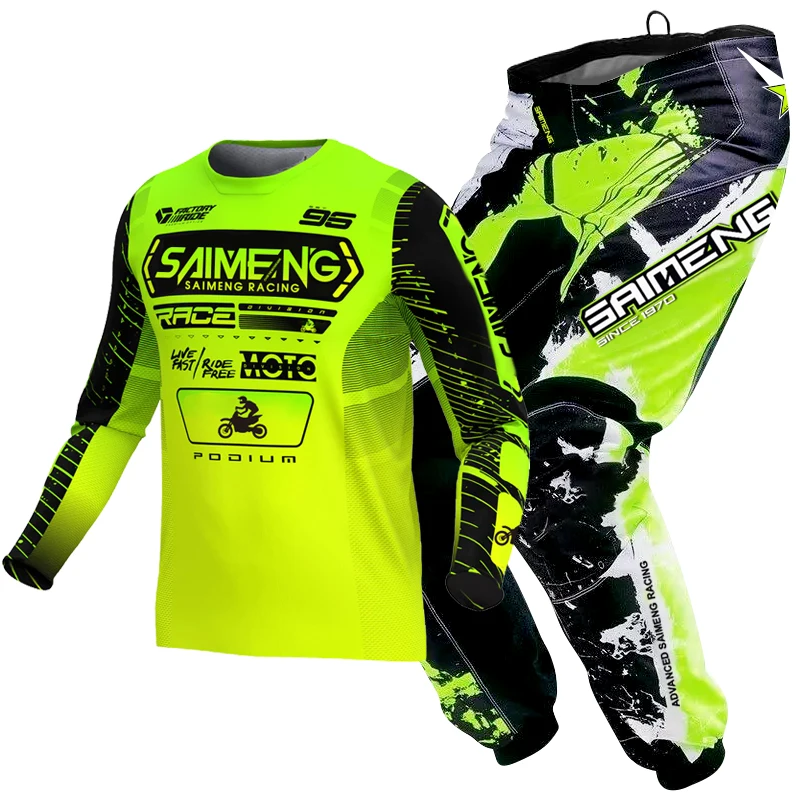 موتوكروس مجموعة تروس للأطفال بدلة سباق الطفل الصليب جيرسي وبانت إندورو صبي فتاة MX ATV MTB موتو 3 4 5 6 7 8 9 10 11 سنة