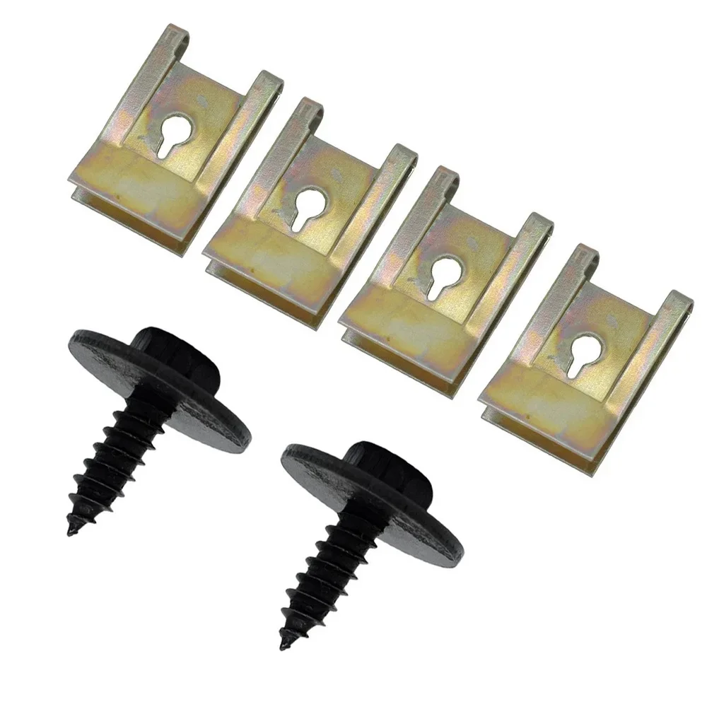 20/40pcs Car Metal Screw Clips U-Type Fastener Clip with Screw Anti-rust Auto Fender Bumper Protection Buckle Iron Sheet Screw