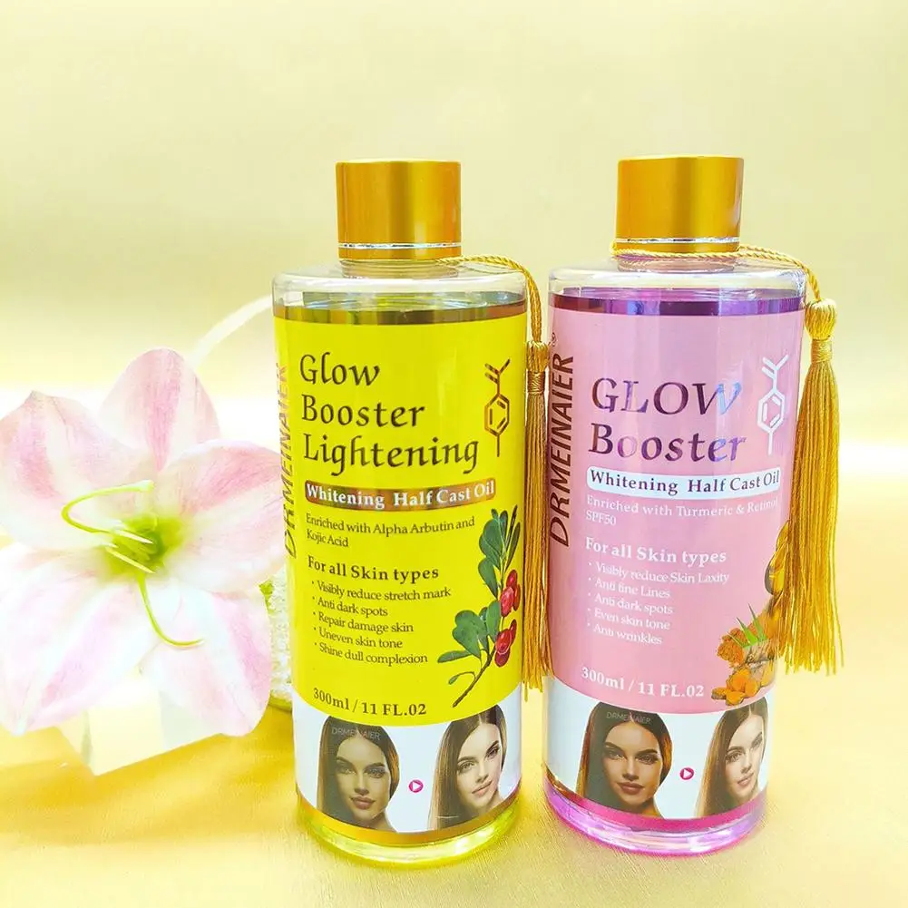 300ml Glow Booster Body Brightening Half Cast Massage Oil,Arbutin Kojic Acid Skin Correcting Meridian SPA Relaxation Care Serum