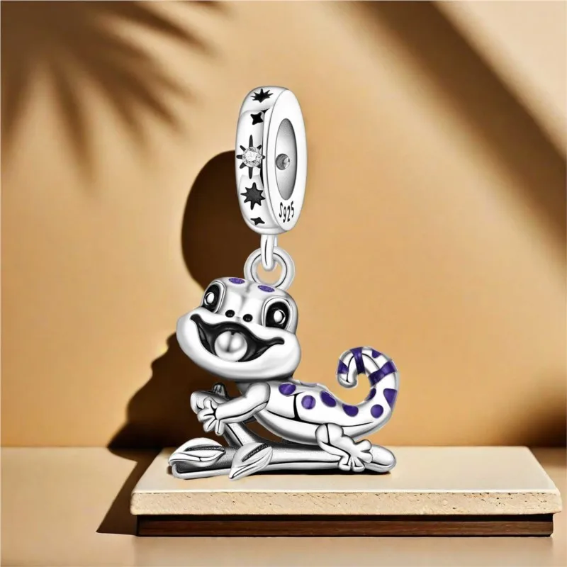 

MISEFF стерлингового серебра 925, новый кулон с переменной температурой, подвески в виде геккона, бусины, ожерелье, оригинальные браслеты, ювелирные изделия, подарки для девочек