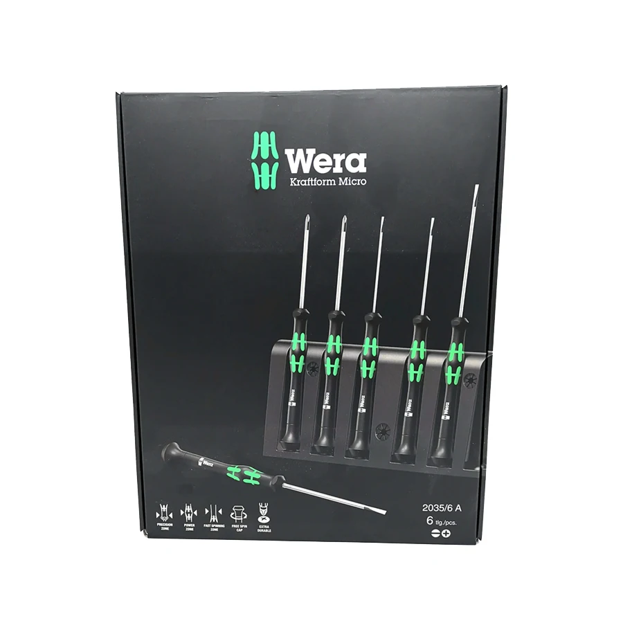 WERA 6 Pieces Precision Screwdriver Set  for Electricians, Opticians, Jewellers or IT Hardware Fitters 2035/6 A 05118150001