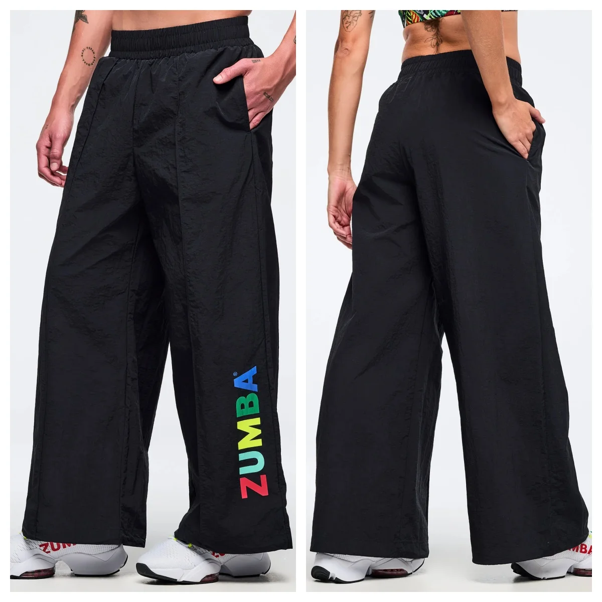 

Slimming Effect Sports Fitness Trousers Wide Leg Pants Unisex Long Trousers Nylon Fabric Quick Dry Yoga Fitness Clothing