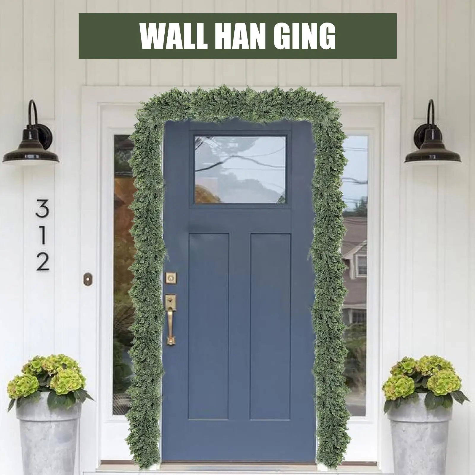 

Рождественская гирлянда, реалистичная рождественская зелень, ротанговая гирлянда, реалистичный венок, украшения для камина, венок, дерево в помещении