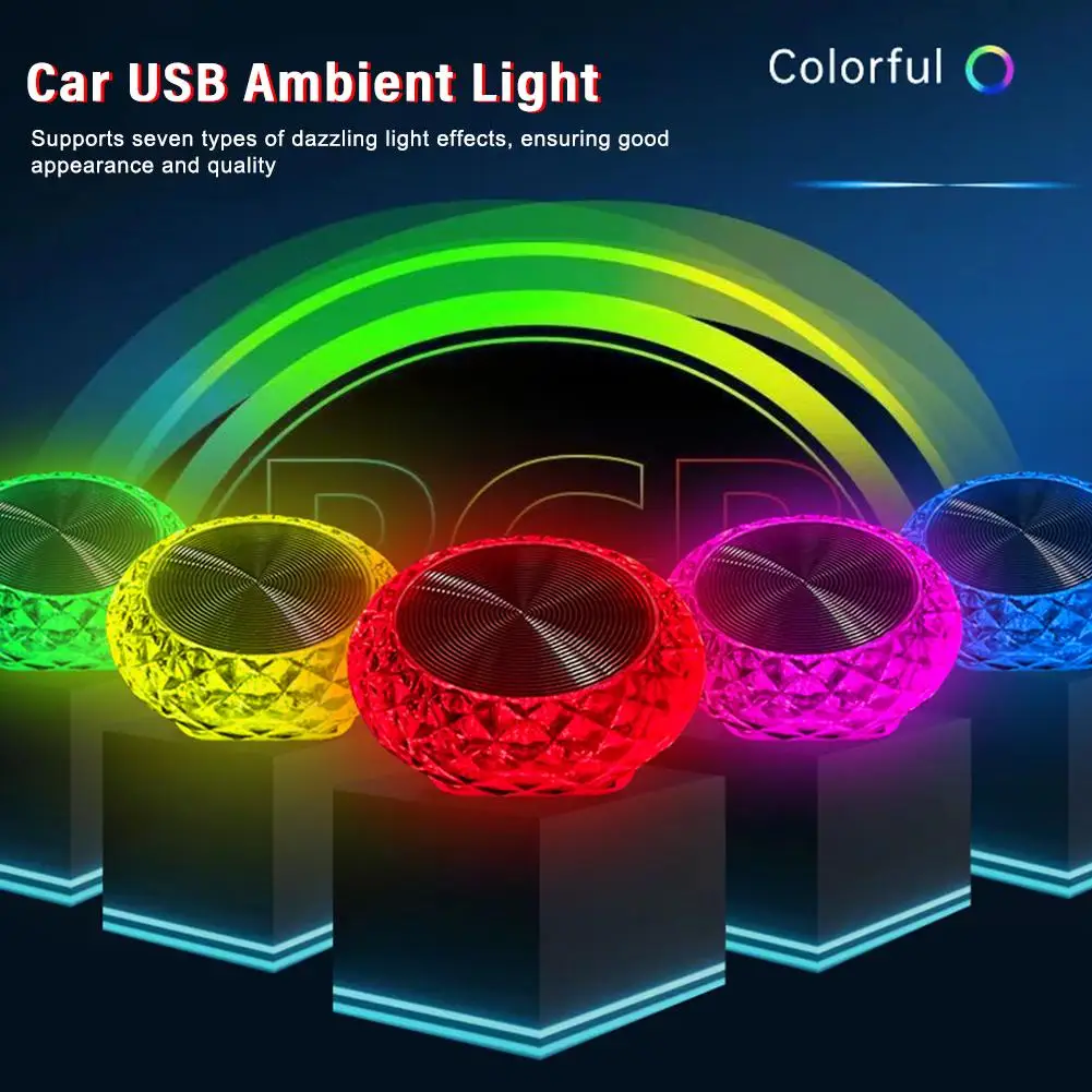 New Car USB Ambient Light Mini LED Atmosphere Lamps Interior Decoration Emergency Lights Car Accessories