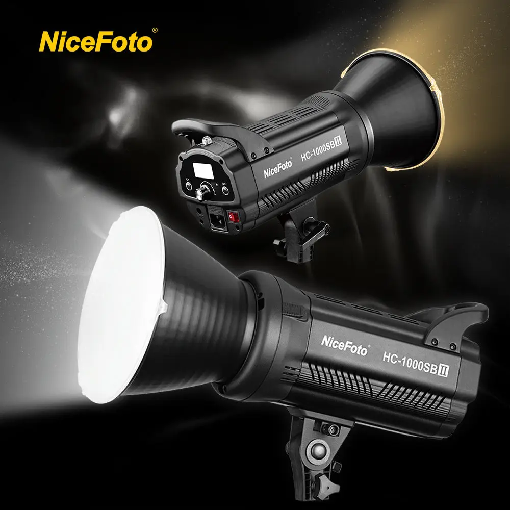 NiceFoto HC-1000SBII Professional Studio Equipment Accessories LED COB Video Lighting Photographic Light For Out Shooting Live