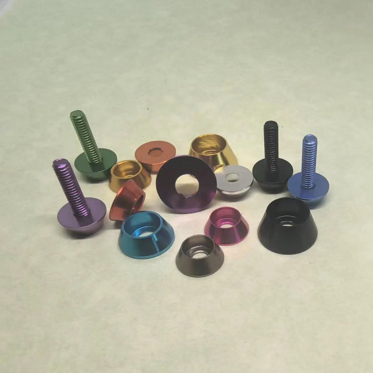 10-50pcs Colorful Aluminum Alloy Cone Cap Washer M2-M8 for RC Parts Corlorful Aluminum Alloy Cap Head Gasket Washer Set