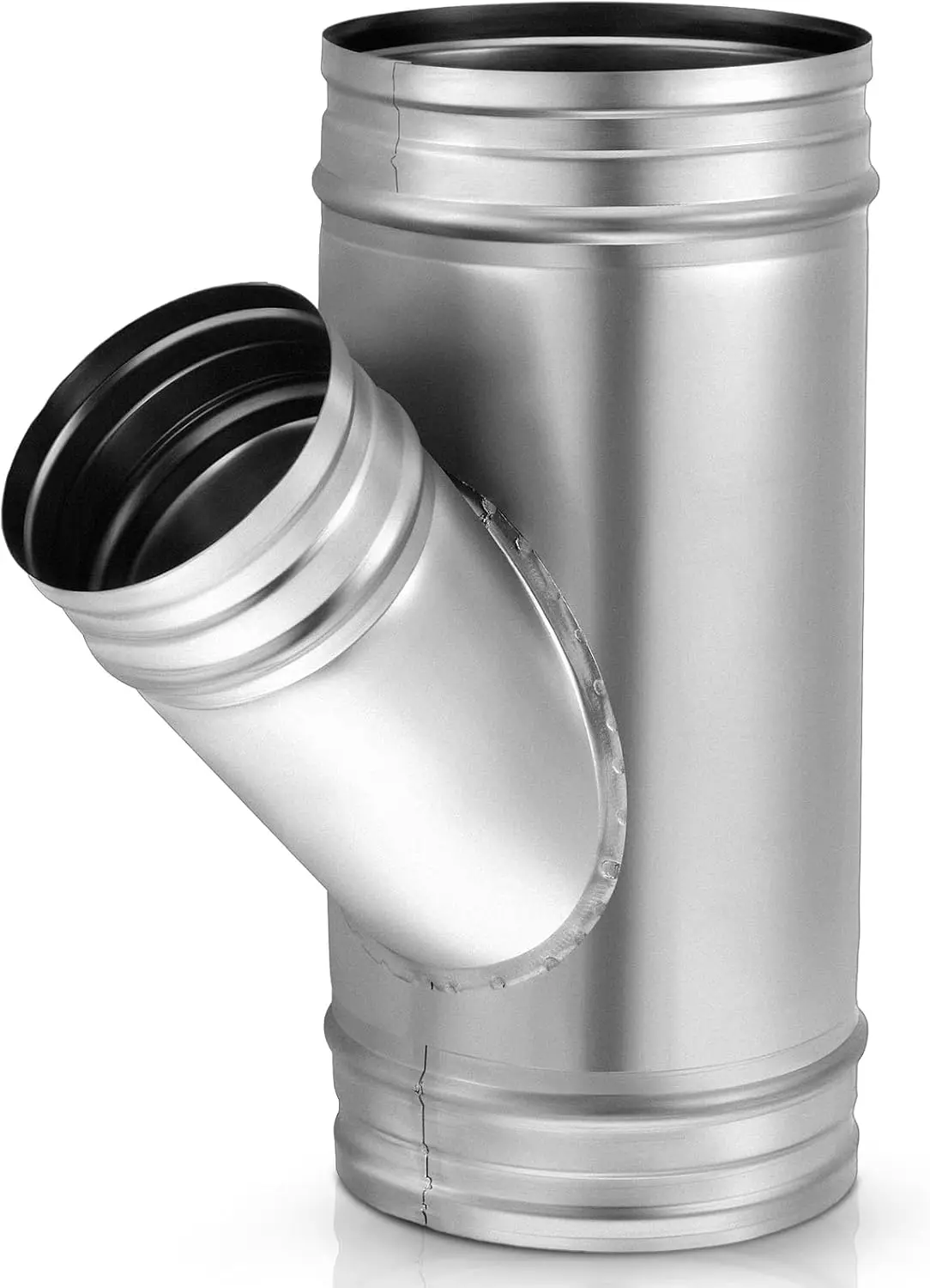 

6x6x4 Inch 45 Degree Galvanized Duct Splitter, 3-Way Metal Dryer Vent Connector for Exhaust Fan and Kitchen Bathroom Fittings