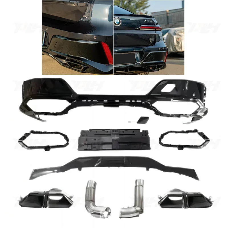 

2023year M760 Black Knight Aero Kit for Bmw 7s G70 Upgrade to M760 Black Warrior Rear Diffuser with Exhaust Pipe