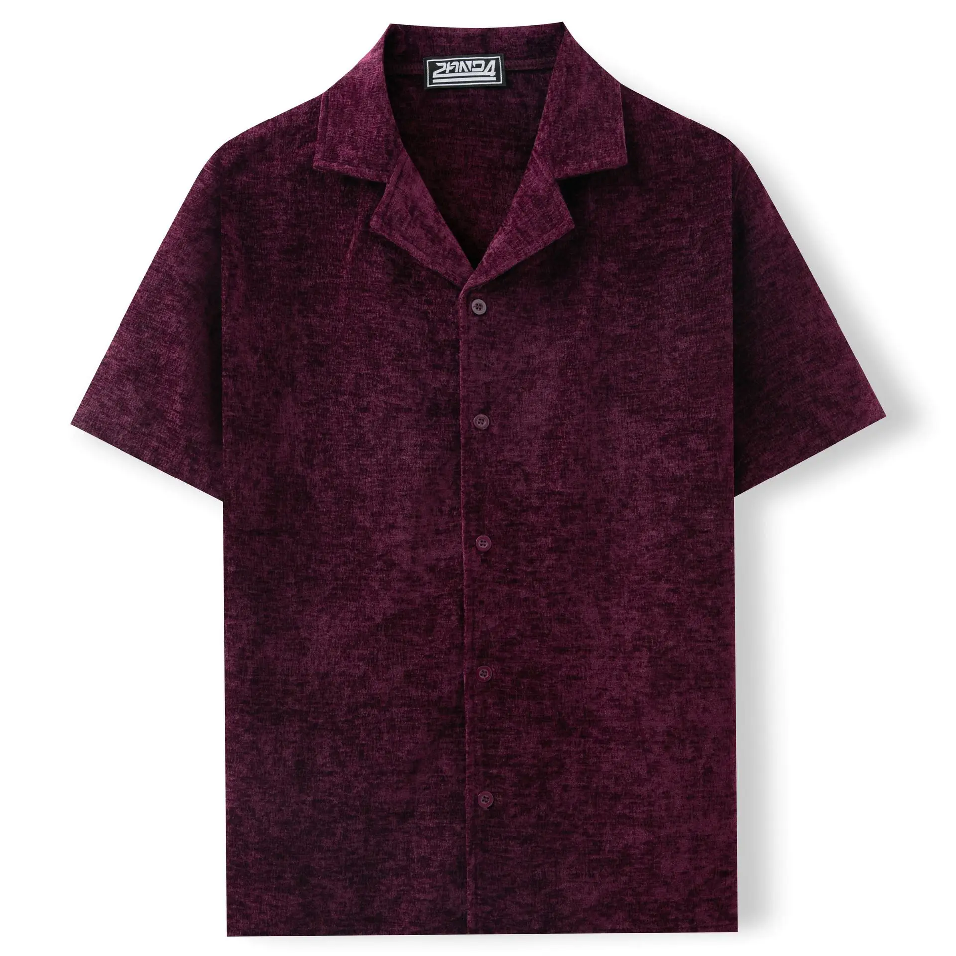 

Oversized Solid color Shirts For Men Chenille Fabric Short Sleeved High-quality Top Summer Fashion Loose Shirts Streetwear