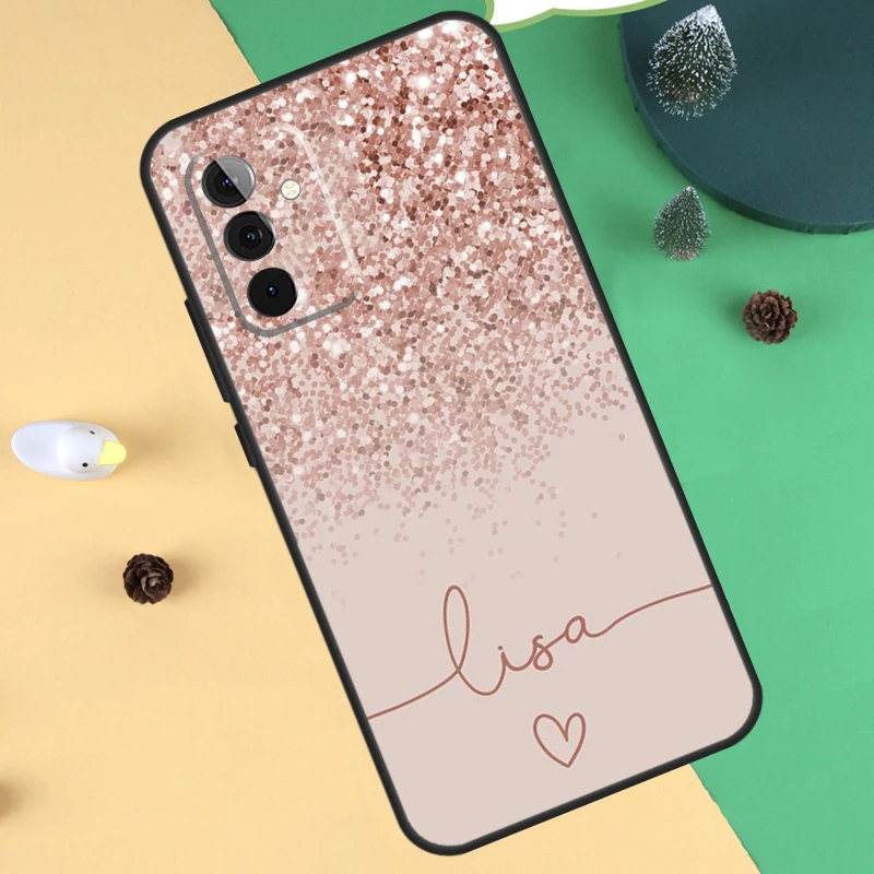 PERSONALISED Glitter name initials Case For Samsung Galaxy A55 A35 A25 A15 A51 A71 A12 A32 A52 A13 A33 A53 A54 A34 A14 Cover