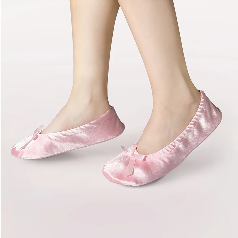 New Thin Bow Japanese Portable Home Shoes Ballet Girls Pigskin Ballet Shoes Wear Home Shoes.