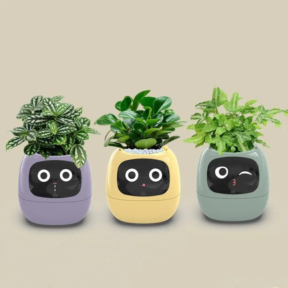 Robot Guidance Smart Plant Pot Interaction Automatic Water Absorption Smart Mini Planter Household Rich Expression