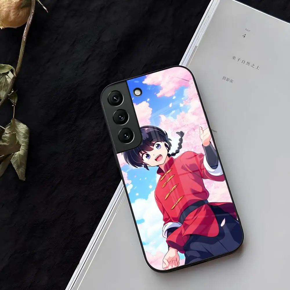 Cartoon R-RANMA 1 2 Phone Case Glass for Samsung Galaxy S21 S22 S20 S24 S23 Ultra Fe Plus A16 A34 A54 A24 A52 A53 M54 Coque