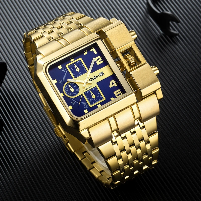 

Square Men's Watch Fashion Trend Calendar Steel Strip Business Casual Large Dial Quartz Watch watches for man
