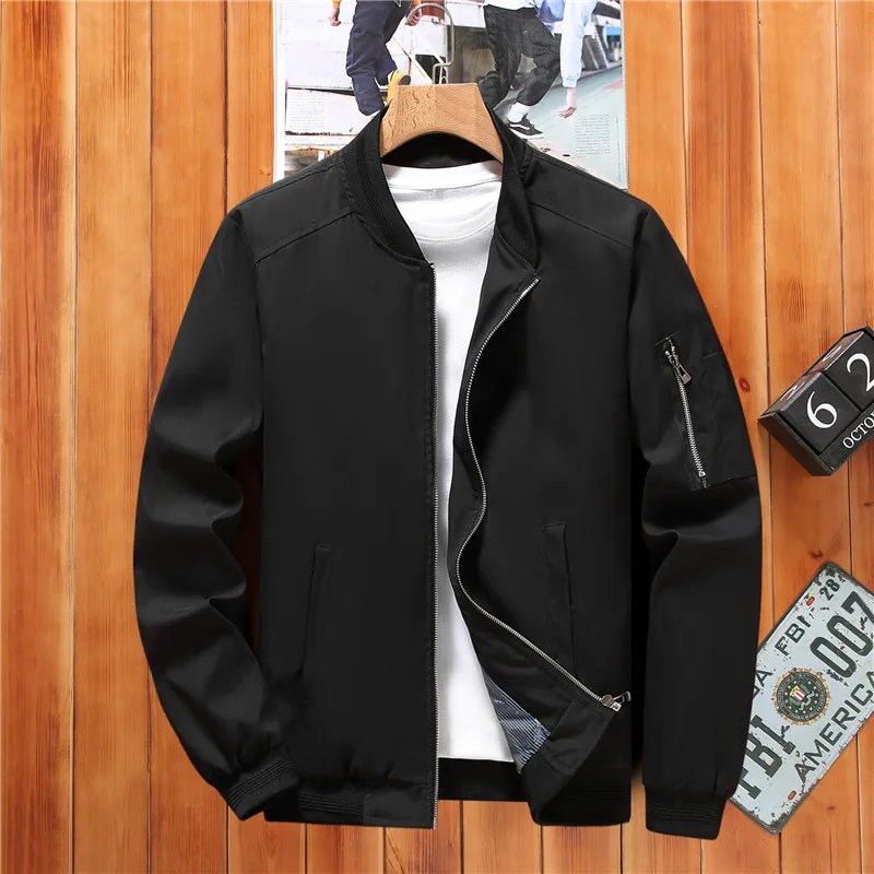 Street Baseball Anzug Jacke Herren Herbst mode klassische einfarbige wind dichte Mantel plus Größe lässig lose Bomber jacke