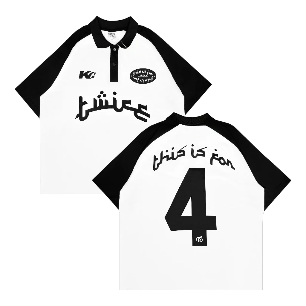 الرجبي قميص بولو المتضخم مرتين الكورية فتاة الموضة العصرية رسالة قميص مطبوع Y2K المرأة المألوف تي شيرت رياضي غير رسمي #1