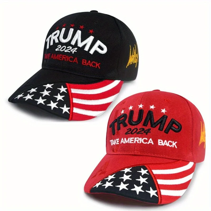Стильная американская бейсболка Дональда Трампа 2024, хлопковая кепка унисекс с вышивкой, защита от солнца на открытом воздухе