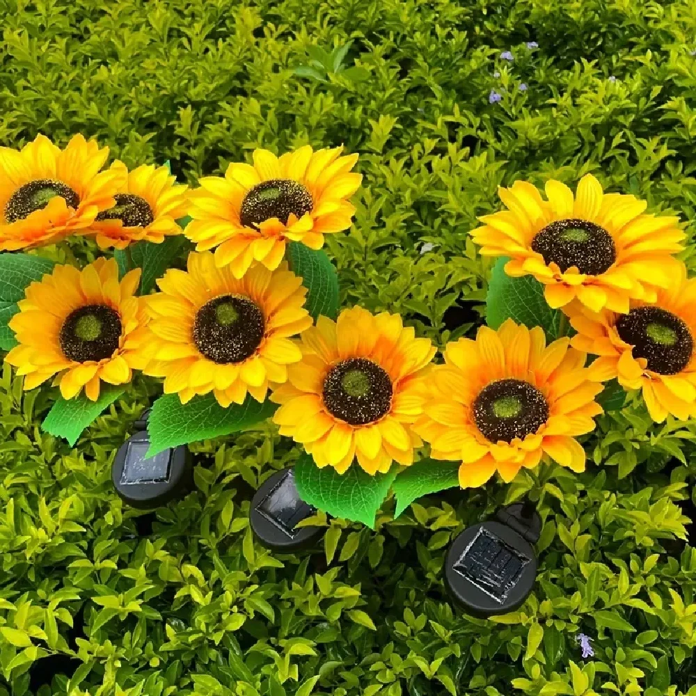 

6-Head Sunflower LED Solar Light Waterproof Lawn Yard Lamp for Garden Camping Wedding Birthday Party Festive Decor Lighting