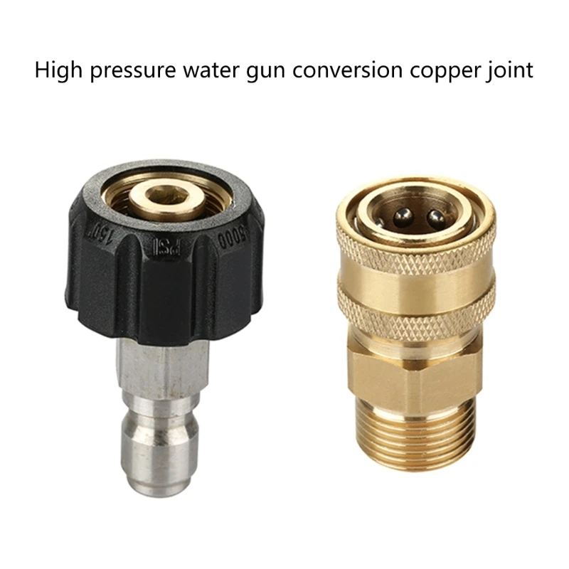 1set Universals Pressure Washer Quick Connect Adapter Set M22 Threaded Couplers to 1/4 Inch Quick Disconnects for Hoses Pumps
