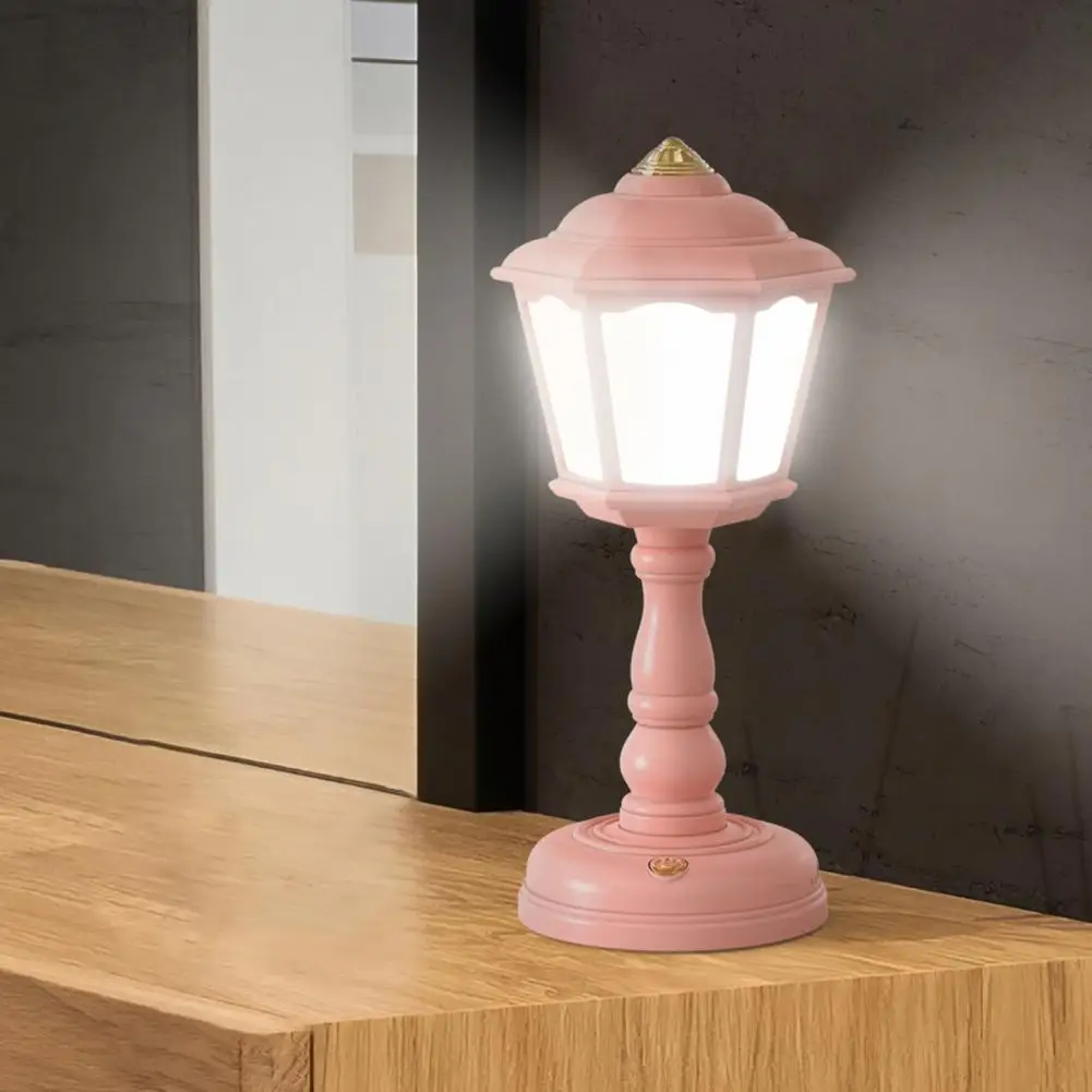 Desk Lamp Retro Style Non-Slip Base Stepless Dimmable Eye Protection Color Temperature Adjustable Flicker Free USB Charging Tabl