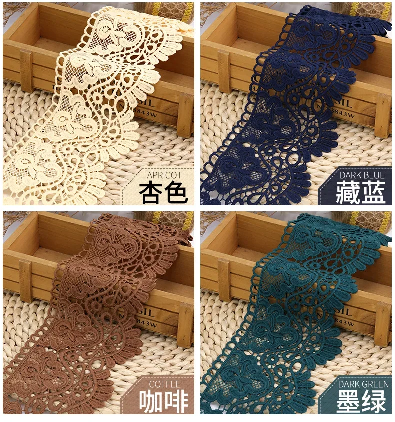 2 متر الجوف خارج الأزهار المطرزة شريطة من الدانتيل Apparel بها بنفسك الملابس الخياطة النسيج 10 سنتيمتر واسعة أسود أبيض الحرف اليدوية شريط الدانتيل