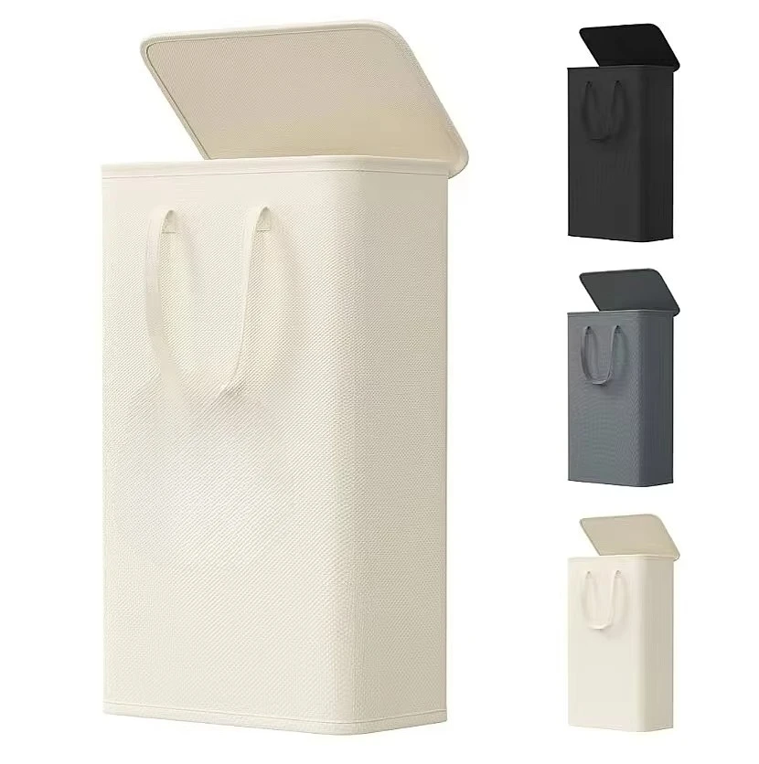 1 cesto per la biancheria da 60 litri/15,85 galloni, con maniglie e coperchio, cesto pieghevole in tessuto per riporre i vestiti sporchi, ideale per camere da letto, bagni, lavanderie e dormitori.