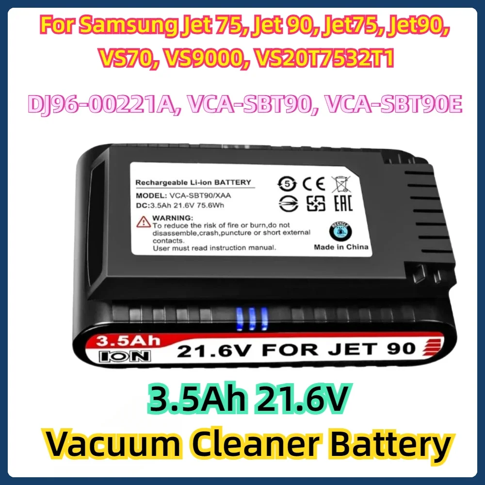 

For Samsung Jet 75 Jet 90 Jet75 Jet90 VS70 VS9000 VS20T7532T1 Vacuum Cleaner Battery DJ96-00221A VCA-SBT90 VCA-SBT90E