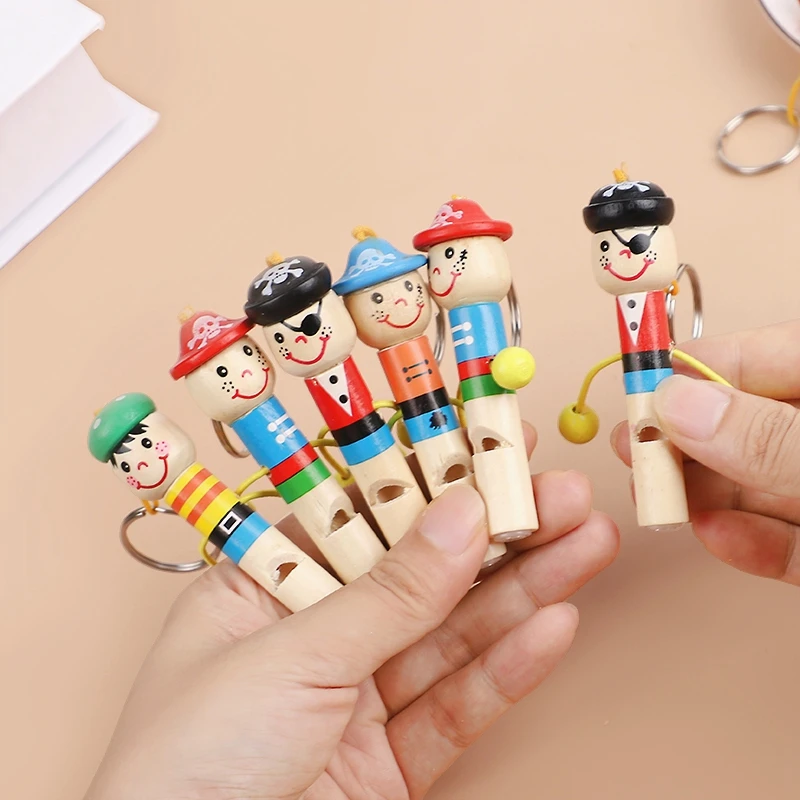 

12Pcs Wooden Pirate Whistles for Kids Birthday Party Favors Pinata Fillers School Reward Halloween Gift Musical Instrument Toys