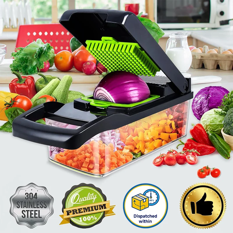 Picadora de Cocina Portátil Multifuncional, Rebanadora de Verduras, Rallador de Patatas y Zanahorias, Procesador de Alimentos para el Hogar