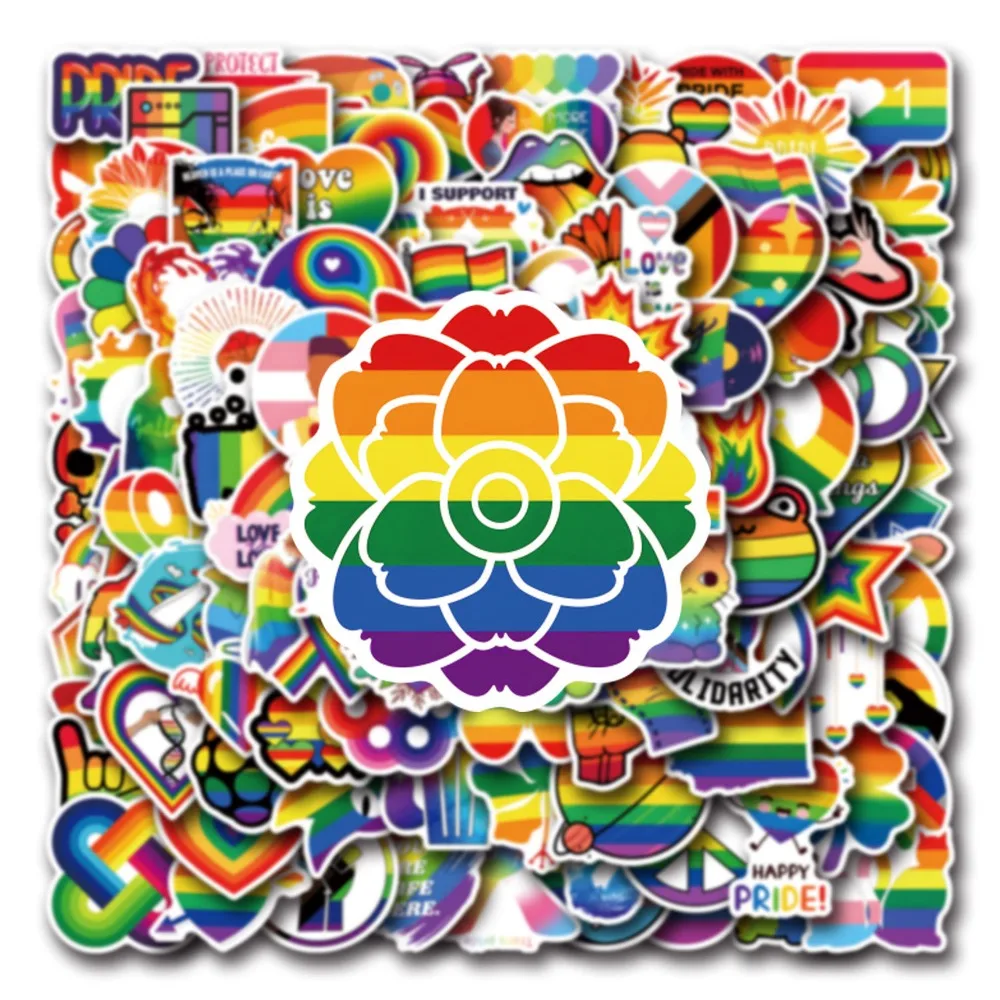 55/110PCS Rainbow Stickers Pride Stickers for Water Bottles Laptop for Adults Teens Waterproof Stickers Packs