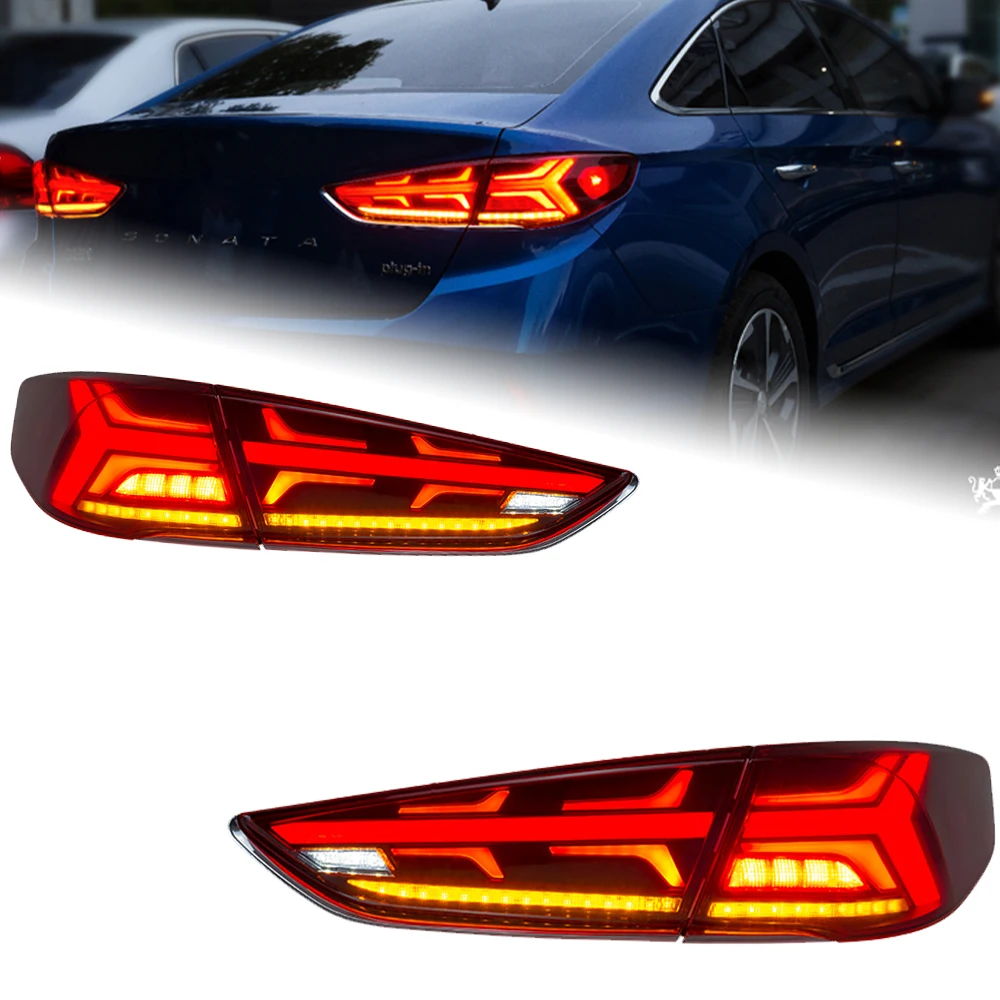 AKD Car Styling for Hyundai Sonata Tail Lights 2016-2019 New Sonata LED Tail Lamp DRL Dynamic Signal Reverse auto Accessories