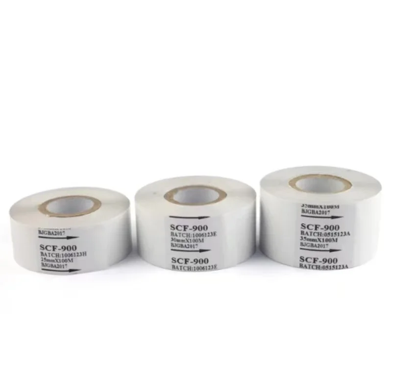 SCF-900 White Tape Thermal Printer Ink Heat Transfer Ribbon Circular