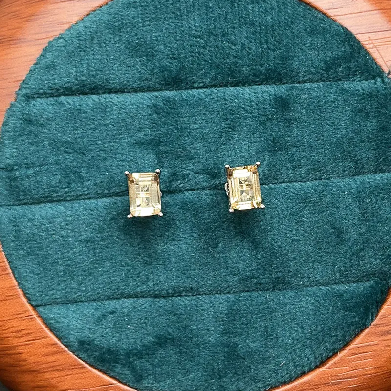 

Натуральный 5 мм * 7 мм цитрин 925 серебряные украшения для женщин серебряные серьги классический дизайн желтые серьги-гвоздики с цитрином