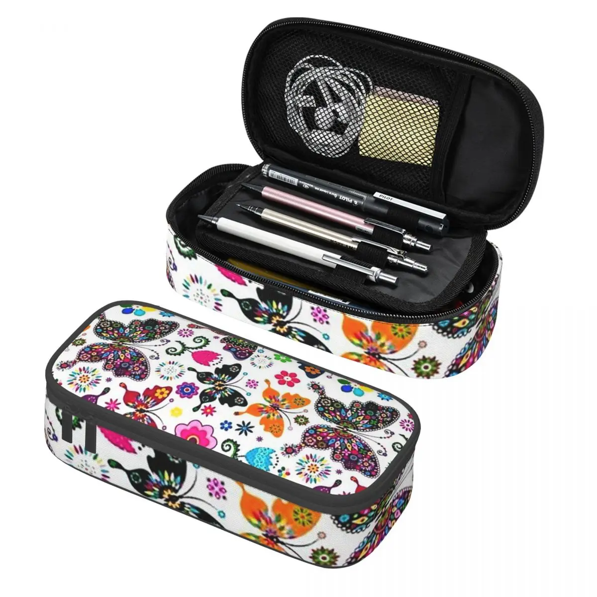 

Пеналы с принтом разноцветных крыльев бабочки, держатели для ручек, органайзеры для канцелярских принадлежностей, вместительные пеналы-коробки для детей