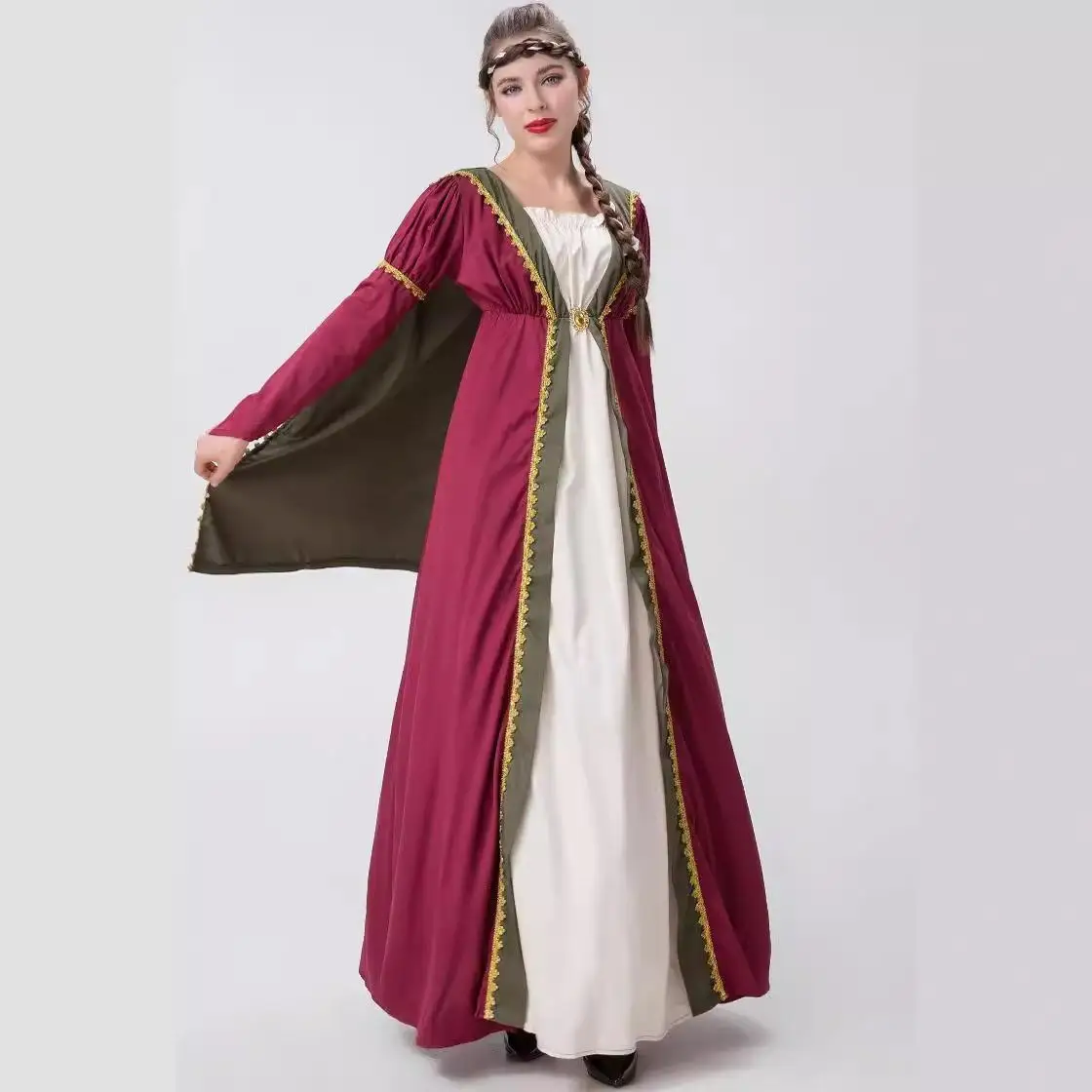 Reine de la cour médiévale loween Country Sle longue tenue de spectacle Dr Costume de scène femme ethnique traditionnelle Faion