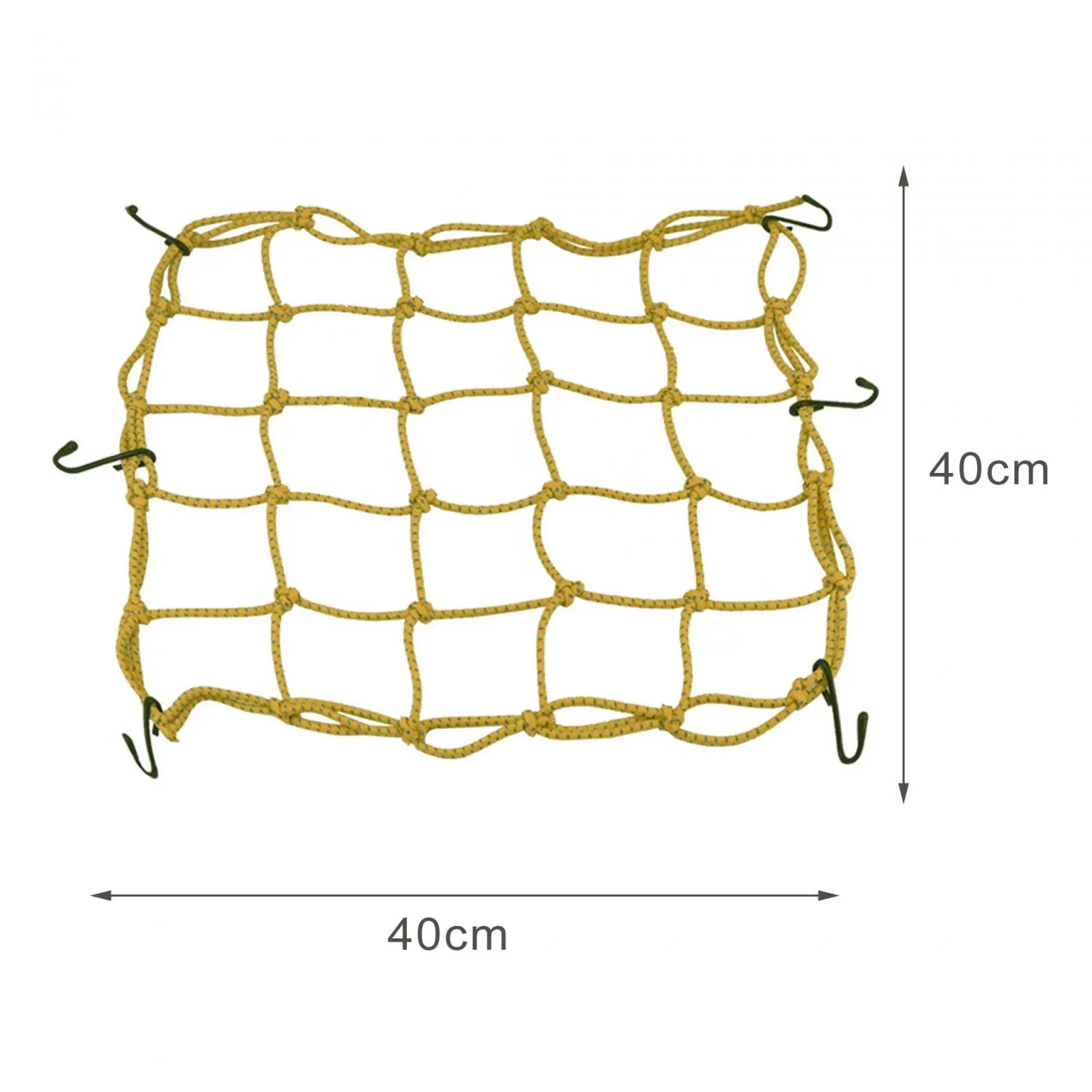 Motorcycle Luggage Elastic Cargo Net with Tight Squares and 6 Hooks for Bike Trunk Basket Helmet Organization
