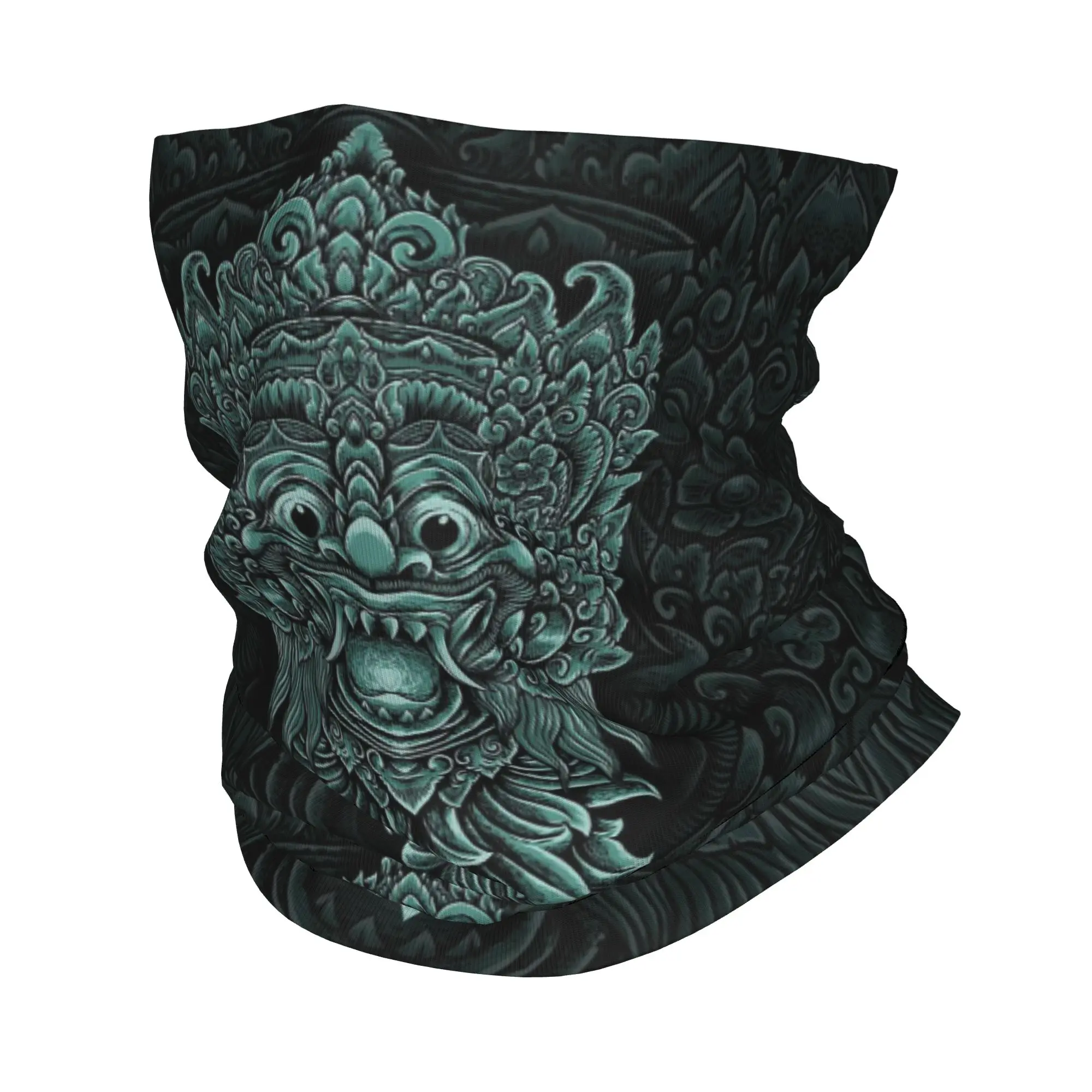 Traditional Balinese Barong Folk Bandana Neck Gaiter Printed Magic Scarf Warm Headwear Riding For Men Women Adult