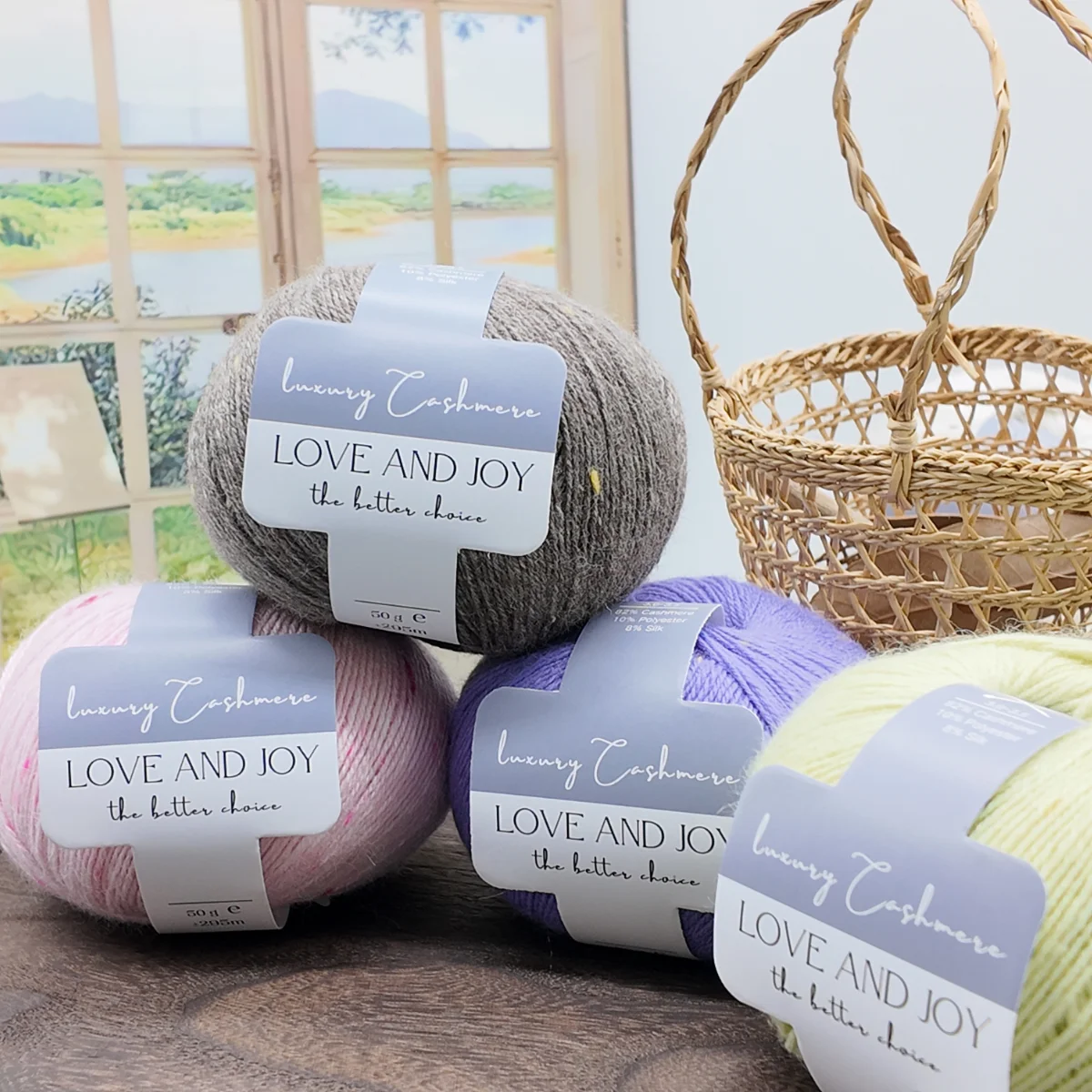 4 Confezioni da 200g di Filato di Cashmere di Alta Qualità, Lussuoso, Colorato con Motivo a Pois per Lavori a Maglia, Uncinetto e Tessili per la Casa