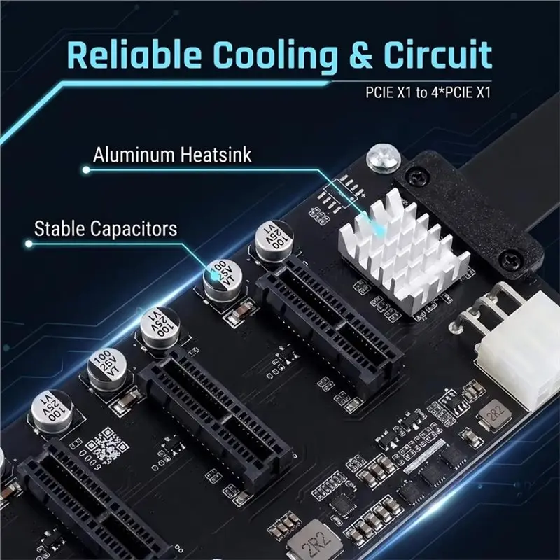 Hot Selling-PCI-E X1 To 4 Ports PCIE X1 Adapter Splitter PCI E Express,PCI-E X1 To 4 Ports PCIE X1 Adapter Splitter PCI E Expres